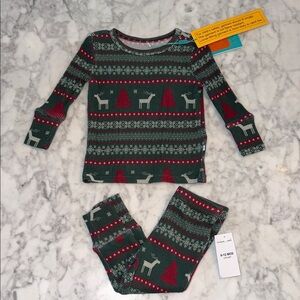 NWT Posh Peanut Green & Red Kids Christmas Pajama Set